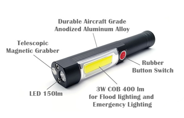 cob led pen flashlight