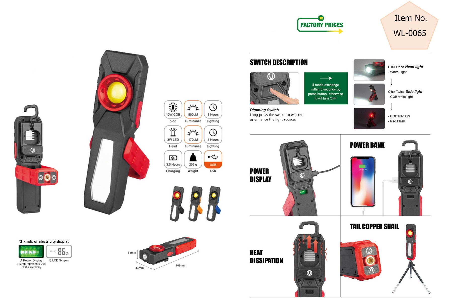 Rechargeable LED work light