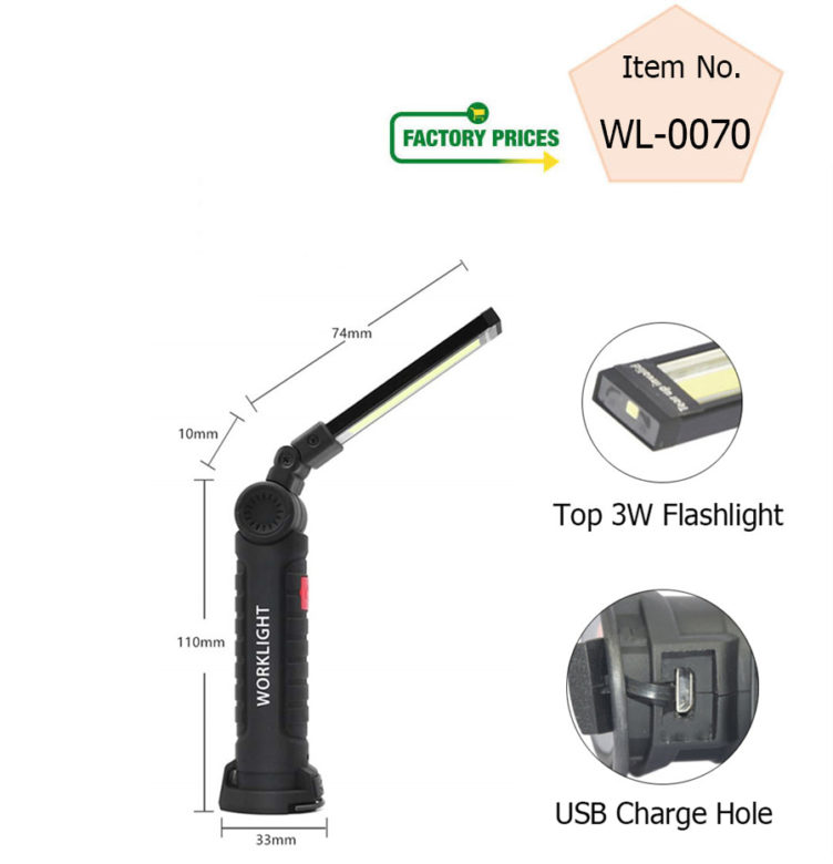 Flexible COB LED Work light rechargeable